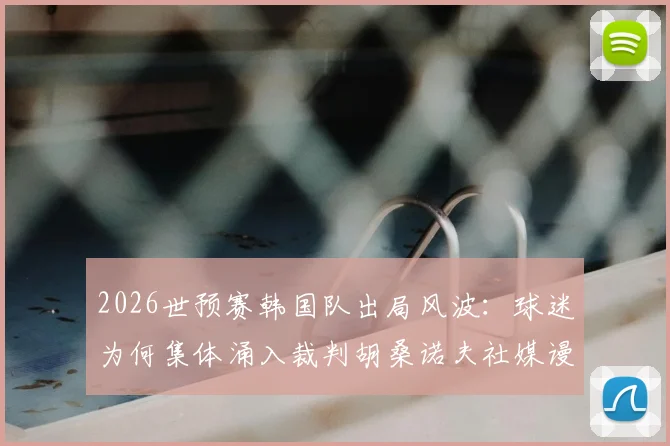 2026世预赛韩国队出局风波：球迷为何集体涌入裁判胡桑诺夫社媒谩骂？争议判罚全过程回顾